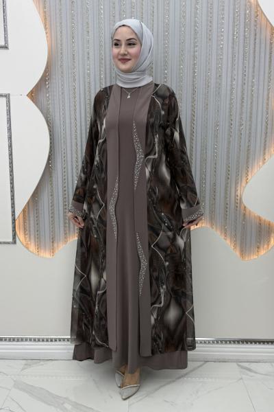 Kumsal Elbiseli Hırka Vizon