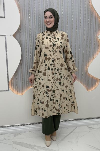 Liva pantolonlu takım Haki