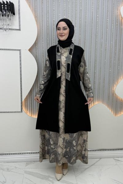 Mehra Elbiseli Hırka Siyah