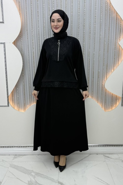 Merve Etekli Takım Siyah