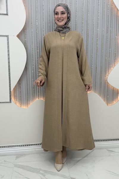 Miner Elbiseli Hırka Vizon