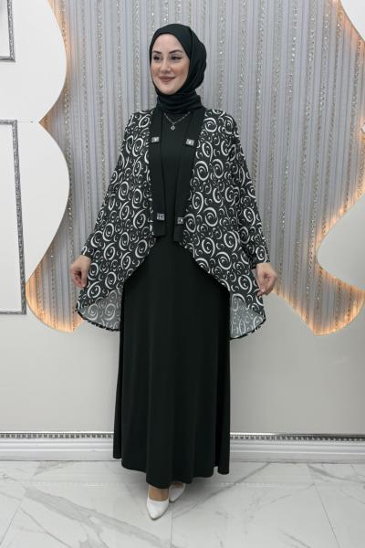 Monika Elbiseli Hırka Zümrüt