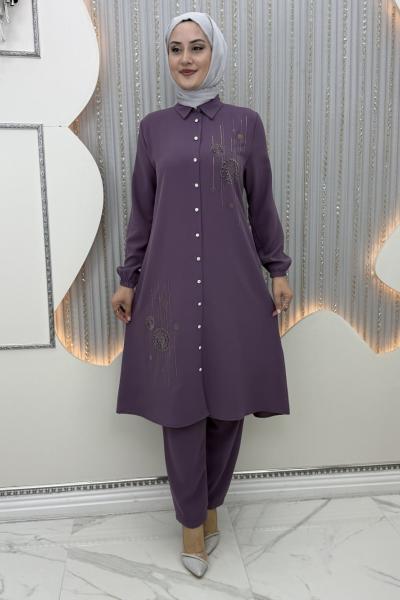 Naif Pantolonlu Takım Mor