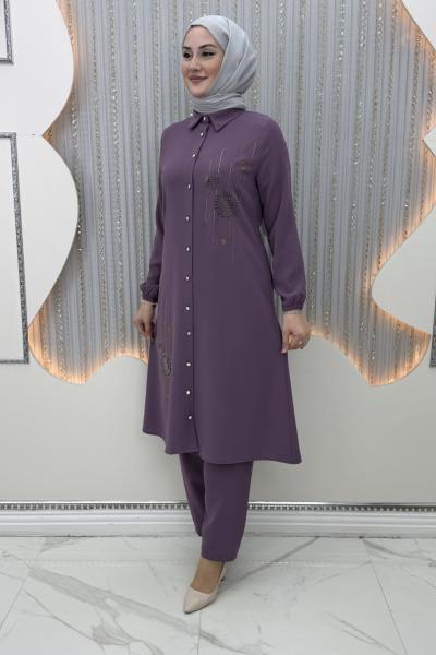 Naif Pantolonlu Takım Mor