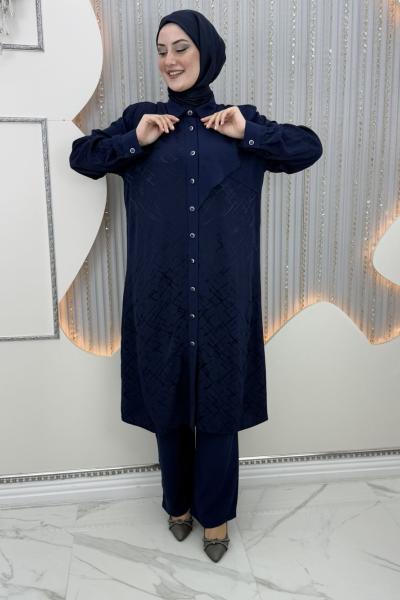 Nejla pantolonlu takım Lacivert