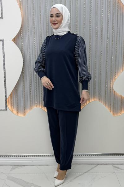 Nela Pantolonlu Takım Lacivert