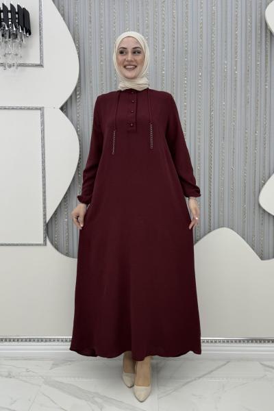 Nepal zincirli elbise Bordo