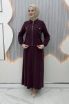 Nursena Elbiseli Hırka Bordo