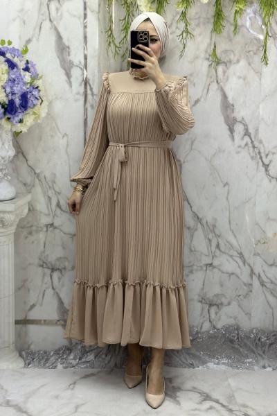 Peri Şifon Elbise Vizon