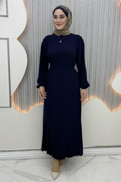 Piliseli düşsel elbise  Lacivert