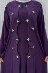 Salkım Elbiseli Hırka Mor
