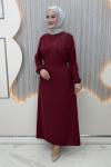 Sare Elbise Bordo