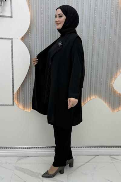 Şehnaz Pantolonlu Takım Siyah
