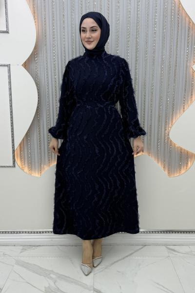 Selma elbise Lacivert