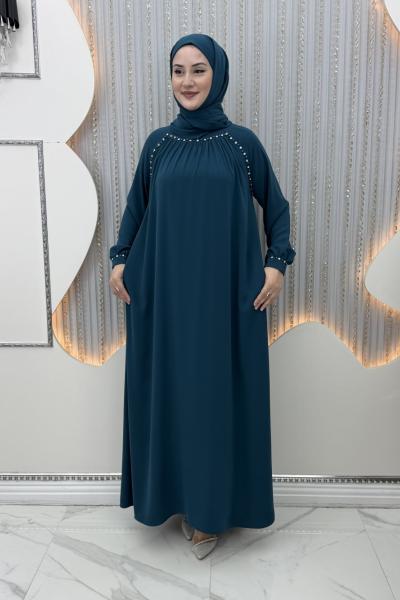 Selvinaz Elbise Petrol Mavisi