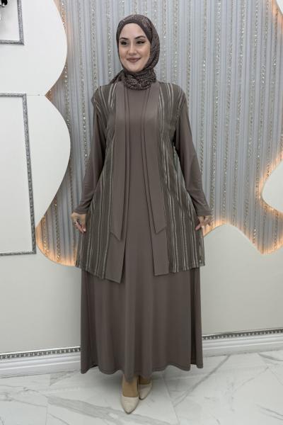 Şengül elbiseli hırka Kahverengi