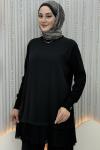 Şifon Sandy tunik  Siyah