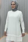 Şifon Sandy tunik  Beyaz