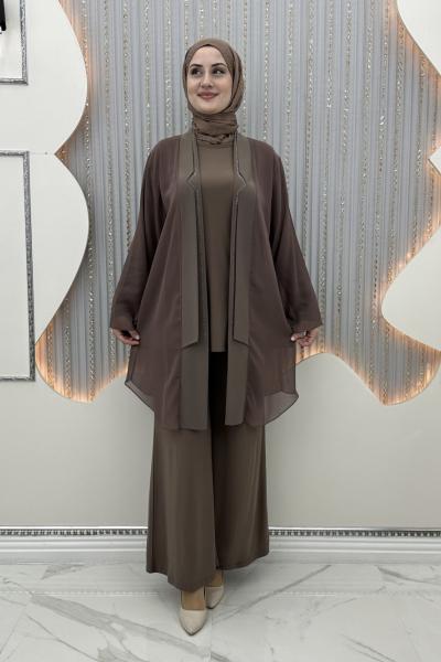 Şirin Pantolonlu Takım Sütlü Kahve