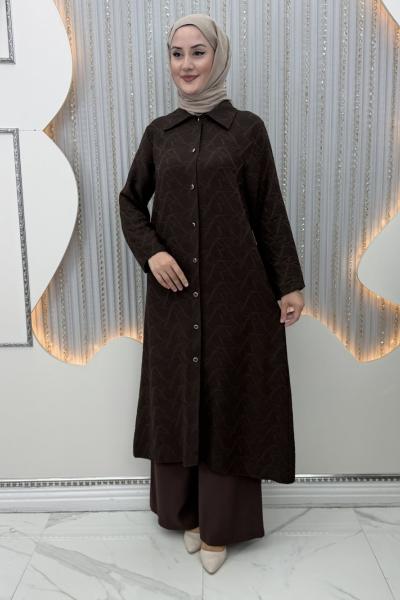 Şukufe Pantolonlu takım Kahverengi