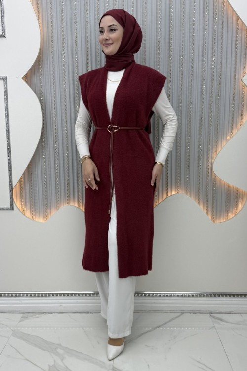 Tüzün Yelek Bordo