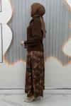 Ümmüş Etekli Takım Kahverengi