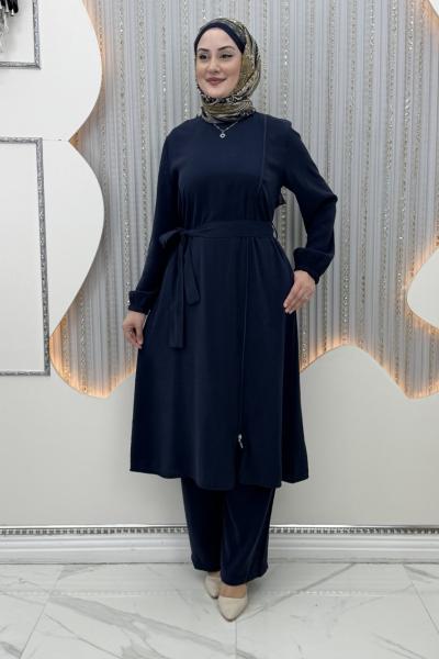 Yeliz Pantolonlu Takım Lacivert