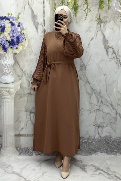 Yeni Parla Elbise Kahverengi