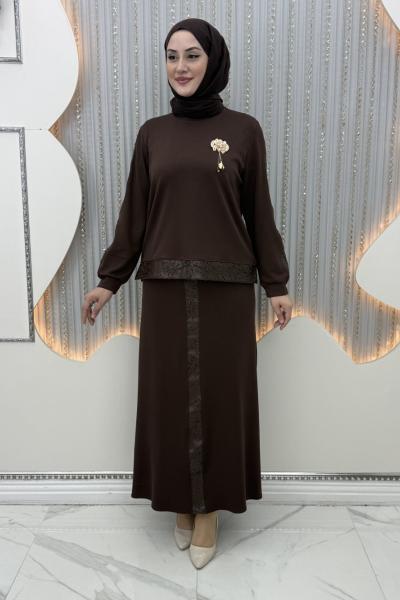 Zalen Etekli Takım Kahverengi