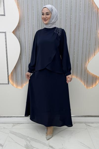 Zariyat Etekli Takım Lacivert