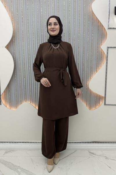 Zemheri pantolonlu takım Kahverengi