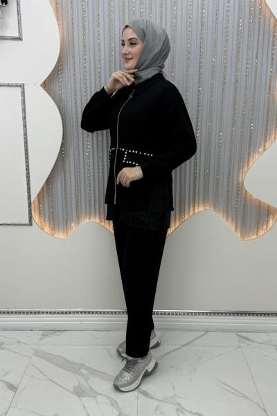 Zımba Pantolonlu Takım Siyah