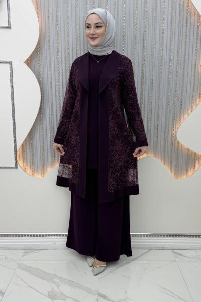 Zolan Pantolonlu Takım Mürdüm