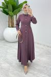Mürdüm Premium Selin Elbise Tesettür Giyim