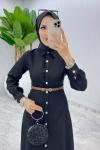 Siyah Premium Selin Elbise Tesettür Giyim