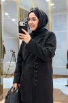 Bağcık Detaylı Ceket Takım Siyah