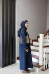ELSE MEVSİMLİK TRENÇKOT LACİVERT