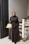 LİNA ETEKLİ TAKIM  KAHVERENGİ