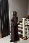 LİNA ETEKLİ TAKIM  KAHVERENGİ