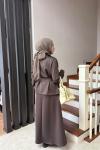 LİNA ETEKLİ TAKIM  KAHVERENGİ