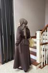 LİNA ETEKLİ TAKIM  KAHVERENGİ