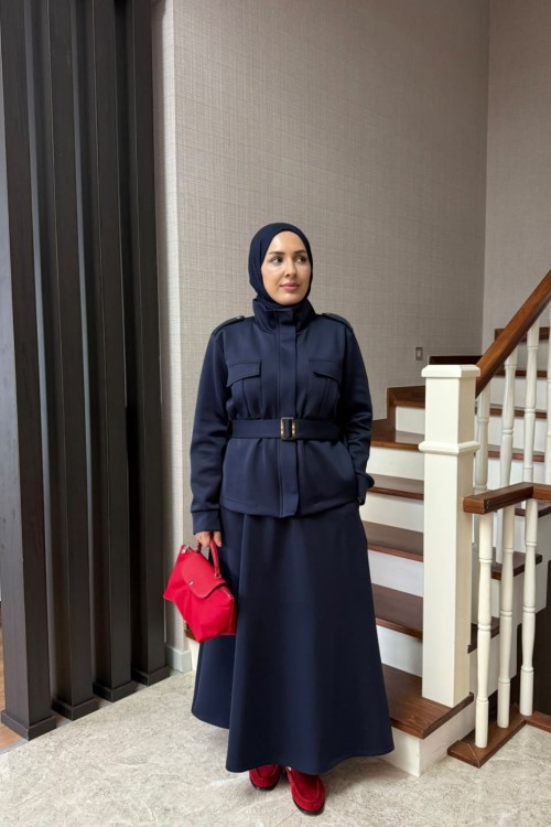 LİNA ETEKLİ TAKIM LACİVERT