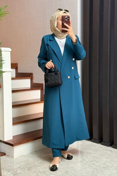 JAQA Ceketli Takım  Petrol Mavisi