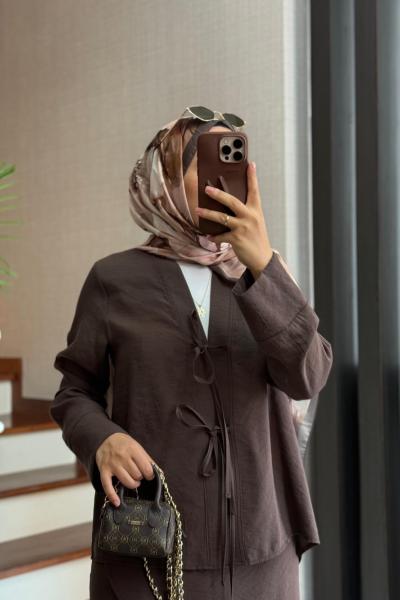 Keista Etekli Takım Kahverengi