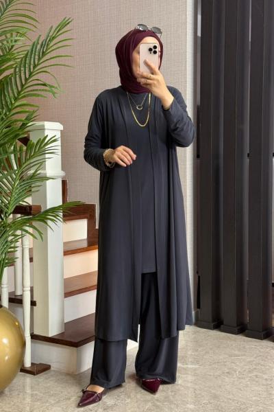 Tilda Kumaş Üçlü Takım Antrasit