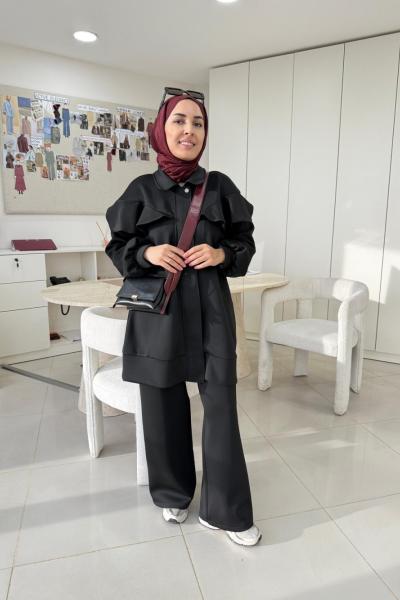 Volanlı Scuba Takım Siyah