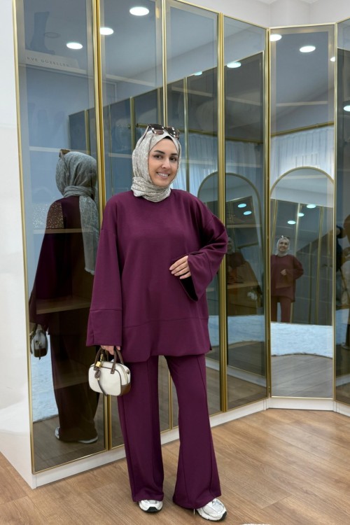 Yırtma Detaylı Oysho İkiiplik Takım Bordo