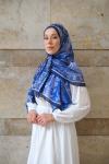 Zaya Desen Soft Pamuk Şal Morcivert