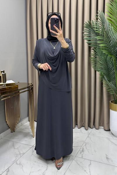 Ahenk Elbise Füme Gri