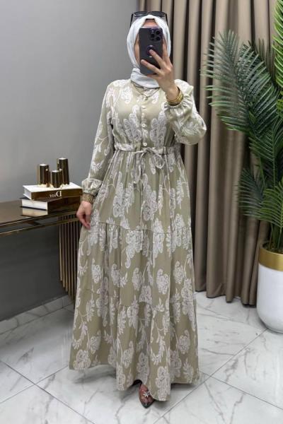 Selen Elbise Kürlü Yeşil